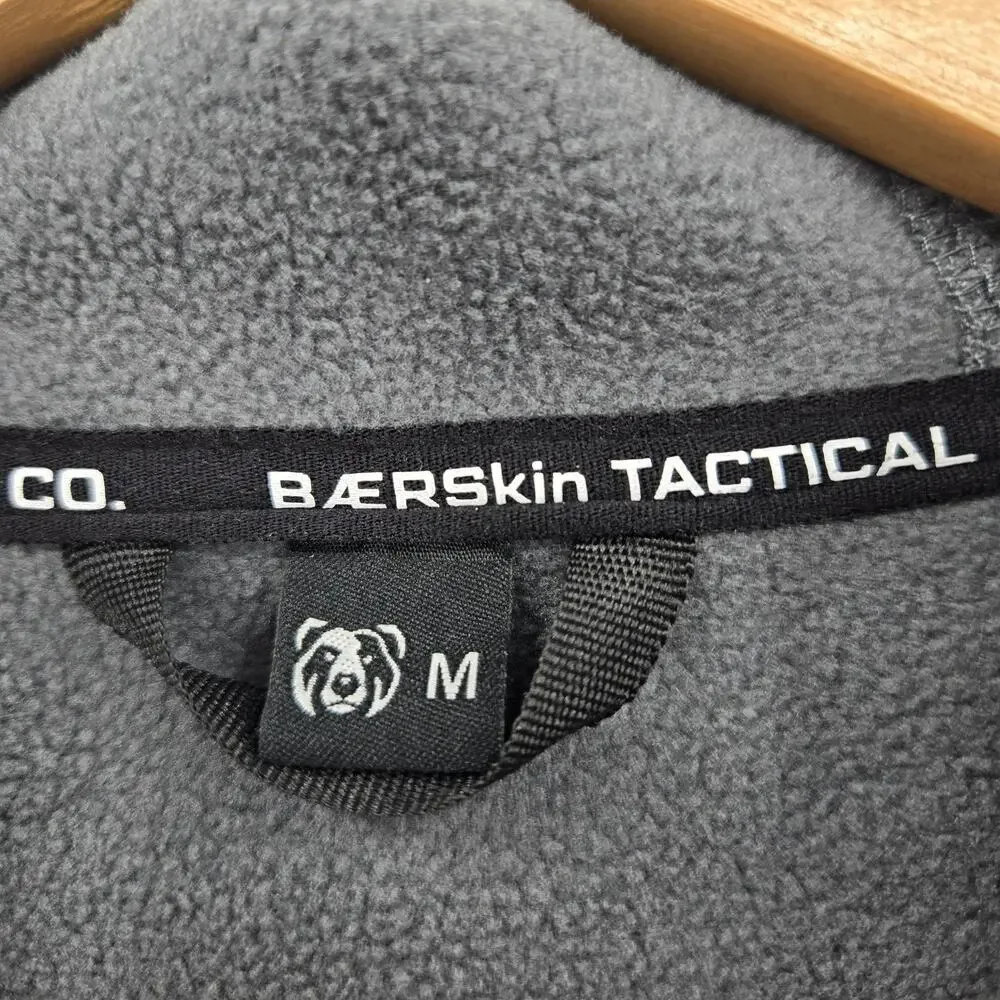 Bearskin Tactical Full Zip Hooded Fleece Jacket Gray Outdoors Hunting Size M